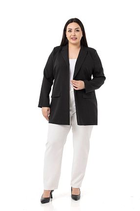 کت سایز بزرگ مشکی زنانه پلی استر DISENTIS MODEST - کد 258369539