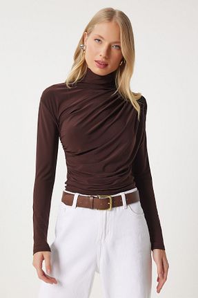 بلوز قهوه ای زنانه ساده ubmbutik - کد 922444797