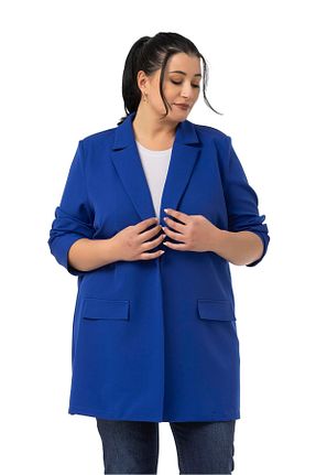 کت سایز بزرگ سرمه ای زنانه پلی استر DISENTIS MODEST - کد 922444431
