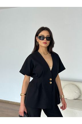 کت مشکی زنانه اورسایز Nesil - کد 922445327