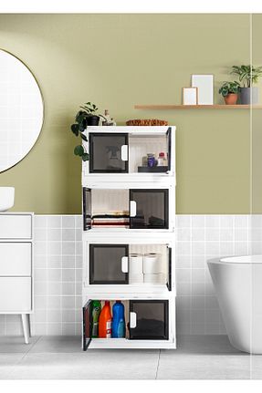 کابینت چند منظوره سفید پلاستیک Box&Box - کد 922437558