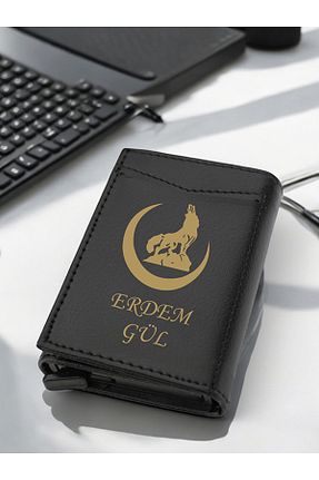 جا کارتی خاکی زنانه چرم مصنوعی LAZZERS HEDİYELİK - کد 922450418