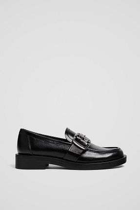 کفش لوفر مشکی زنانه پلی اورتان Stradivarius - کد 885140387
