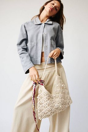 کیف دوشی نباتی زنانه Pull & Bear - کد 922472199