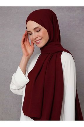 شال زرشکی زنانه پلی استر Tuva Şal - کد 84054527