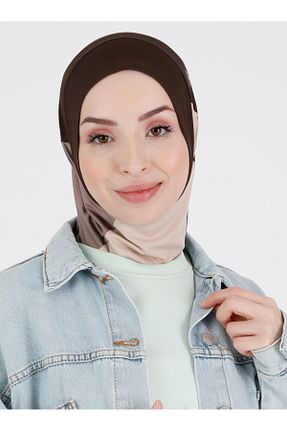 کلاه شنای حجاب قهوه ای زنانه Ecardin - کد 654566381