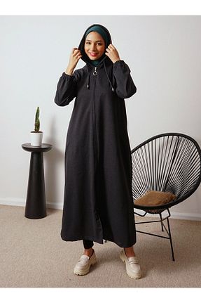 مانتو بلند حجاب طوسی زنانه پنبه ای Por La Cara - کد 750481300