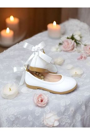 بابت سفید بچه گانه چرم مصنوعی PATİK BEBE - کد 922487487