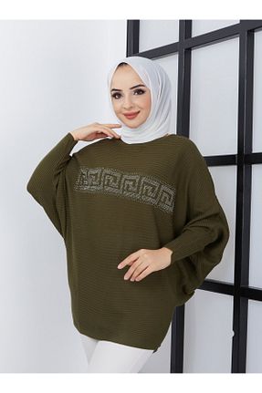 پلیور حجاب خاکی زنانه اکریلیک SAHRA BUTİK - کد 853828650