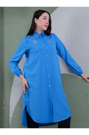 تونیک حجاب سرمه ای زنانه رگولار Por La Cara - کد 839639270