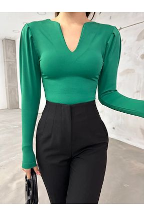 بلوز سبز زنانه ساده YEDİ CÜCELER EL SANATLARI - کد 922497178
