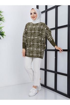 پلیور حجاب خاکی زنانه اکریلیک SAHRA BUTİK - کد 853820622