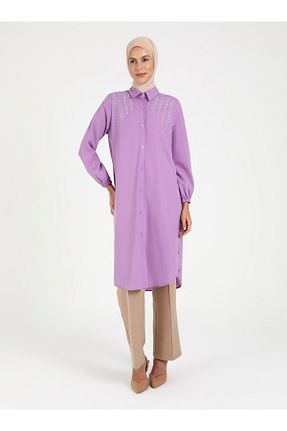 تونیک حجاب بنفش زنانه ویسکون Por La Cara - کد 839639509