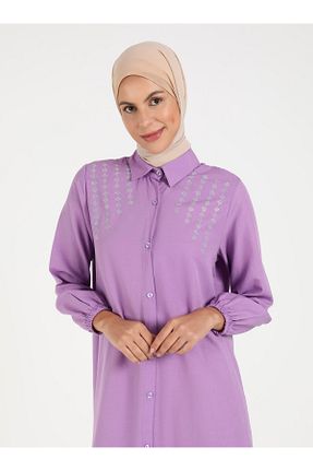 تونیک حجاب بنفش زنانه ویسکون Por La Cara - کد 839639509