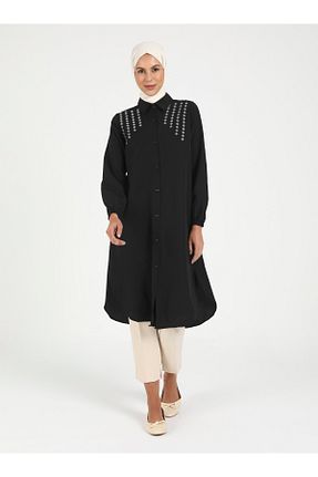 تونیک حجاب مشکی زنانه ویسکون Por La Cara - کد 839639347