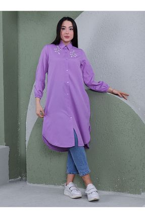 تونیک حجاب بنفش زنانه بافتنی Por La Cara - کد 839639345