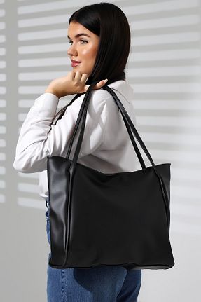 کیف دوشی مشکی زنانه چرم مصنوعی Bagzone - کد 895235509