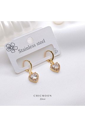 گوشواره استیل (فولاد) بژ استیل (فولاد) CHICMOON STORE - کد 921227579