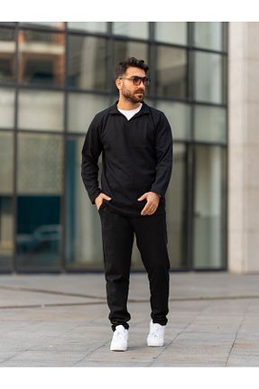 ست بالاتنه و پائین تنه مشکی مردانه بافتنی Man Forces Wear - کد 922597139