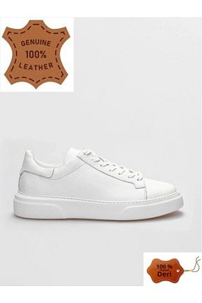 کفش اسنیکر سفید مردانه چرم اصل Oregon Shoes - کد 922606837