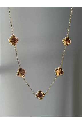 گردنبند استیل ( فولاد ) قهوه ای زنانه استیل ضد زنگ YOUES JEWELRY - کد 922597545