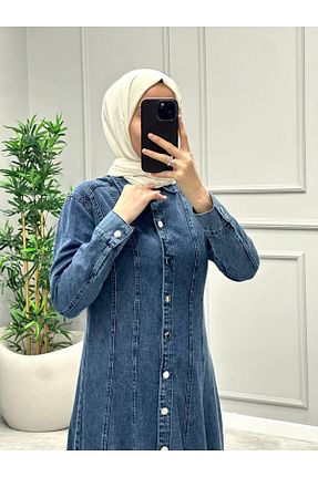 لباس حجاب سرمه ای زنانه کلوش OlaLady - کد 893965175