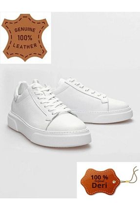 کفش اسنیکر سفید مردانه چرم اصل Oregon Shoes - کد 922606837