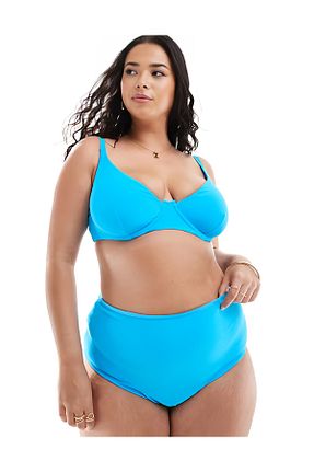پائین تنه بیکینی سایز بزرگ آبی زنانه ساده ASOS - کد 923291039