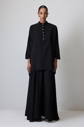 ست بالاتنه و پائین تنه حجاب مشکی زنانه اورسایز Touche Prive - کد 922653907