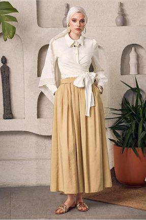 دامن حجاب بژ زنانه رگولار Alvina - کد 922659464