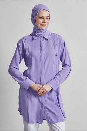 تونیک حجاب بنفش زنانه پلی استر Alvina - کد 922659314