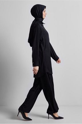 ست بالاتنه و پائین تنه حجاب مشکی زنانه رگولار Alvina - کد 922659333