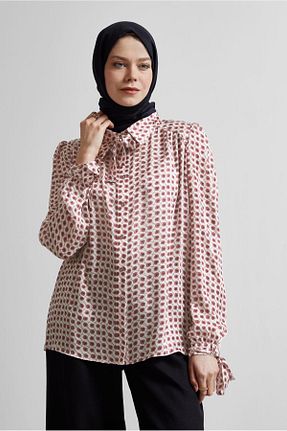 بلوز حجاب زرشکی زنانه رگولار Alvina - کد 922659371
