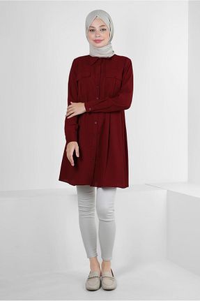 تونیک حجاب زرشکی زنانه پلی استر Alvina - کد 801395495