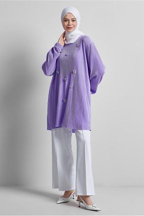 تونیک حجاب بنفش زنانه پلی استر Alvina - کد 922659341