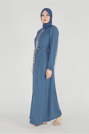 مانتو بلند حجاب سرمه ای زنانه Alvina - کد 869458108