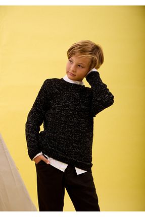 پلیور مشکی بچه گانه ساده Nisrakids - کد 767065314