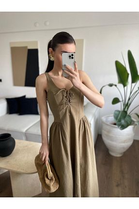لباس خاکی زنانه بافتنی Özgece - کد 922665247