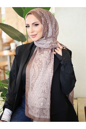 روسری زرد پنبه پلی استر efdal şal eşarp - کد 922680342