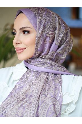 روسری بنفش پنبه پلی استر efdal şal eşarp - کد 922680353