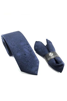 کراوات سرمه ای مردانه میکروفیبر PİERRONİ - کد 57623077