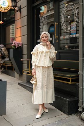 ست بالاتنه و پائین تنه بژ زنانه بافتنی LOCCO - کد 922684146