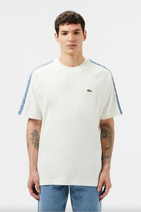 تیشرت سفید مردانه اورسایز Lacoste - کد 922683434