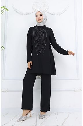 ست بالاتنه و پائین تنه حجاب مشکی Relaxed sefamerve - کد 922685205