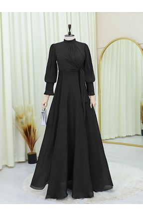 لباس مجلسی حجاب مشکی زنانه یقه ایستاده Modamorfo - کد 923598451