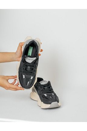 کفش پیاده روی مشکی زنانه چرم مصنوعی Benetton - کد 922685644