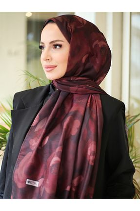 روسری زرشکی پنبه پلی استر efdal şal eşarp - کد 922687653
