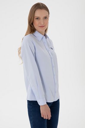 پیراهن آبی زنانه یقه پیراهنی U.S. Polo Assn. - کد 922692772