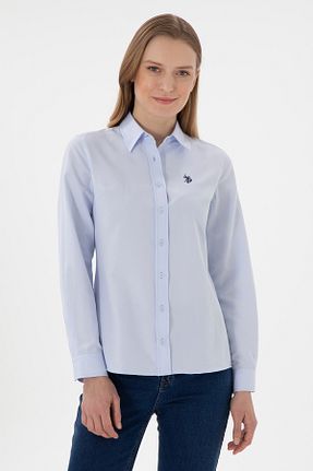 پیراهن آبی زنانه یقه پیراهنی U.S. Polo Assn. - کد 922692772