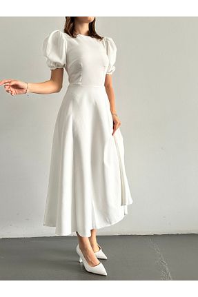 لباس سفید زنانه بافتنی Afiş Butik - کد 922700792